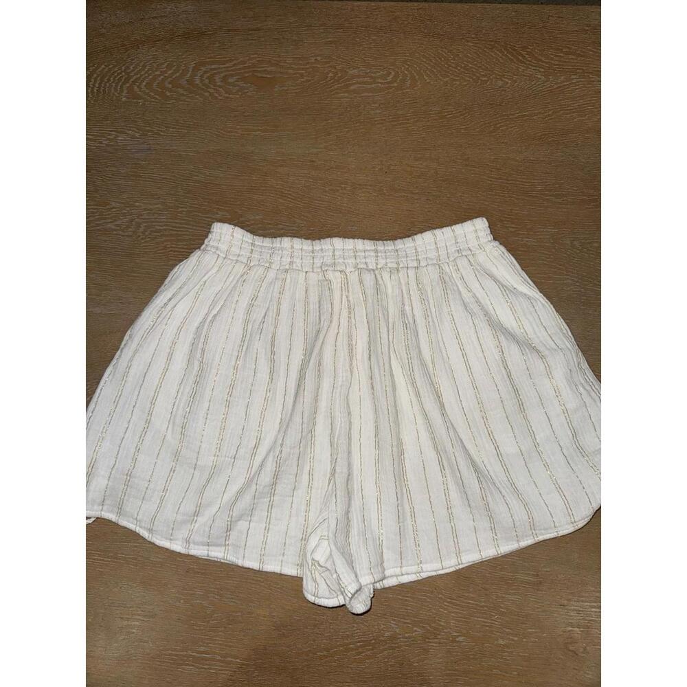 Aerie Gauze Cotton Loose fit Shorts SIZE L Flowy White Gold - Picture 4 of 4